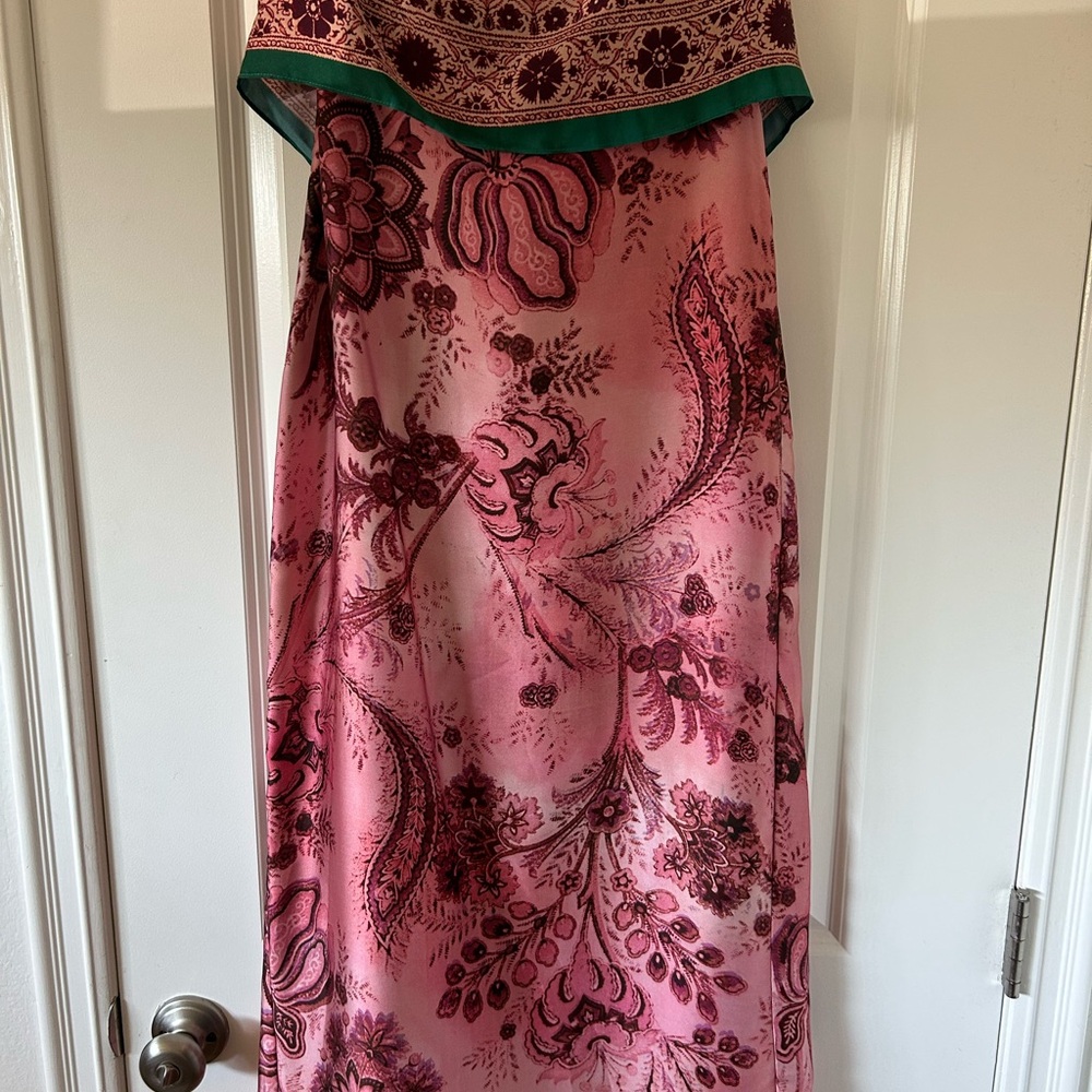 Pink and Burgundy Floral Dress
